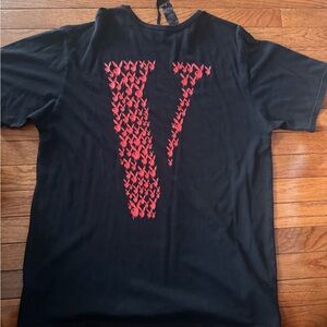 VLONE Black Shirt with Red Pattern